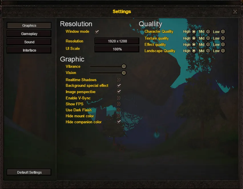 New Settings Menu